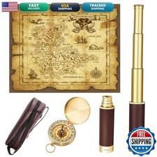 Laupha Retro Pirate Telescope 25x30 Zoomable Spyglass Portable Collapsible