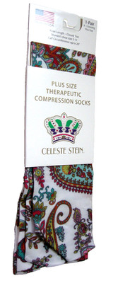 Knee High Compression Socks By Celeste Stein, 8-15mmHg Compression, Plus Size