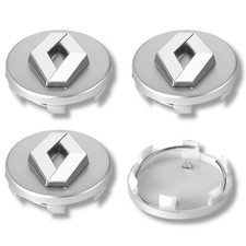 For Renault Alloy Wheel Centre Cap Hub x4 60mm Silver Megane Clio Captur