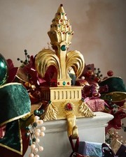 Neiman Marcus Fleur de Lis Majestic Crown Stocking Holder