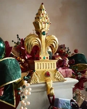 Neiman Marcus Fleur de Lis Majestic Crown Stocking Holder