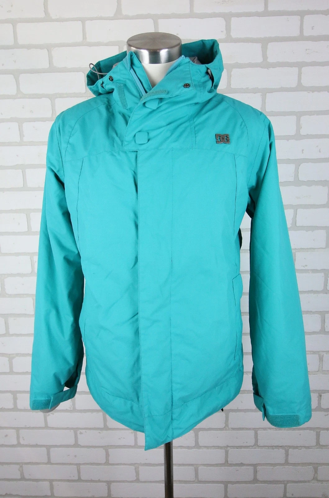 DC Exotek 5K Snowboard Ski Hooded Jacket Womens L Teal Blue READ
