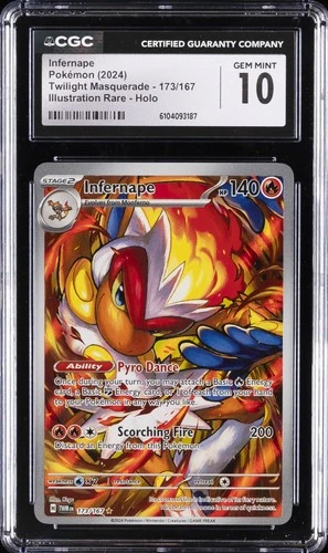 2024 POKÉMON TWILIGHT MASQUERADE #173/167 INFERNAPE CGC 10 GEM MINT