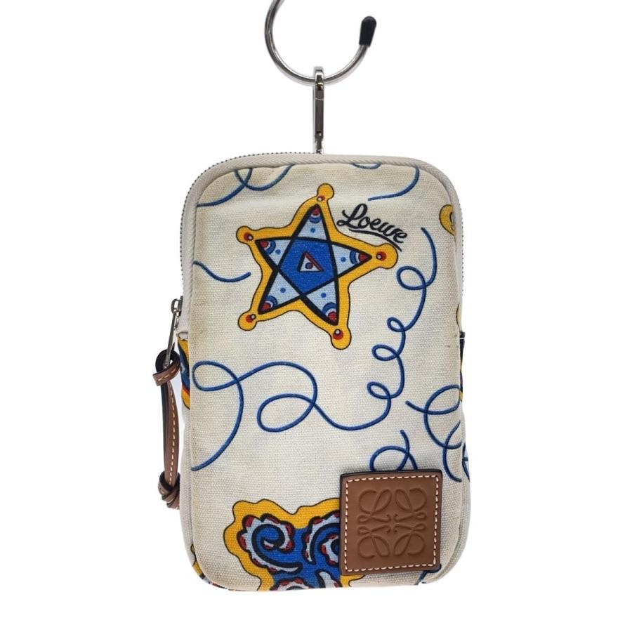 Loewe Pouch Canvas White Patterned Authentic - image 1