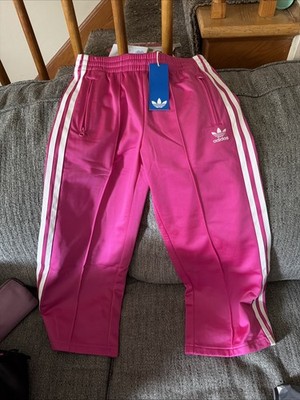 Pink Adidas Sweatpants Girls  ,White 3 Stripe Joggers,size Small. Original.