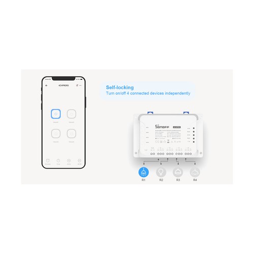 Sonoff 4CH R3 Wifi Smart Interrupteur Out 4 Appareils 230V AC Alexa Google Home - Bild 2 von 17