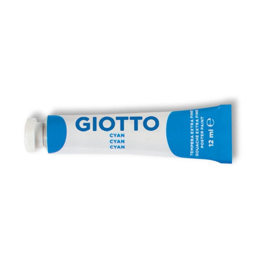 Giotto colore a Tempera T4 Extra Fine in tubetto da 12ml Colore Blu Primario Cya