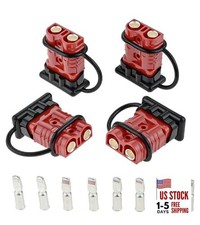  175A Wire Harness Plug Kit,4 Pack Red Wire Connector for 2 to 4 Gauge Cables, 