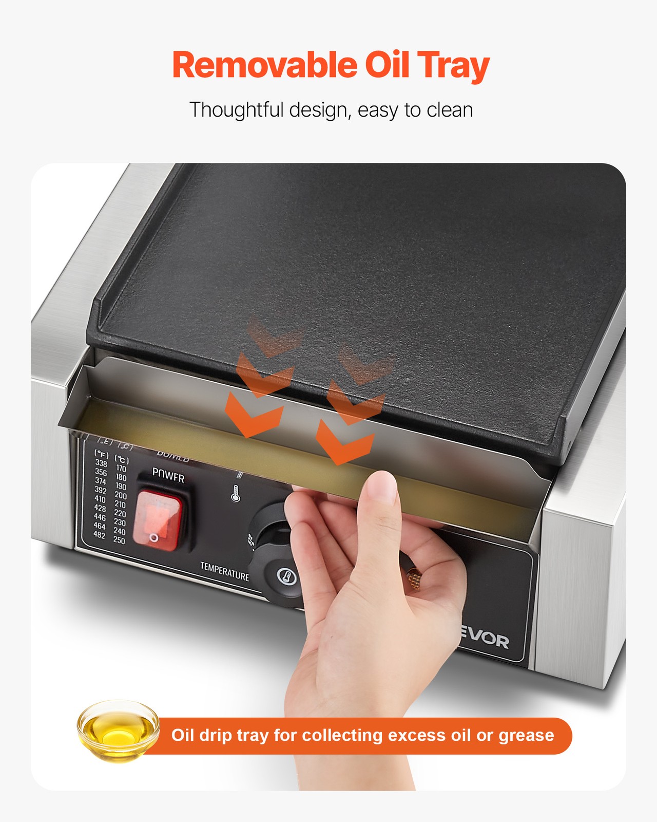 VEVOR  9x9in Commercial Panini Press Grill Electric Sandwich Maker Griddle Plate