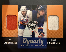 Pat LaFontaine Dave Langevin 2000 Upper Deck Vintage Dynasty Jersey Game Used