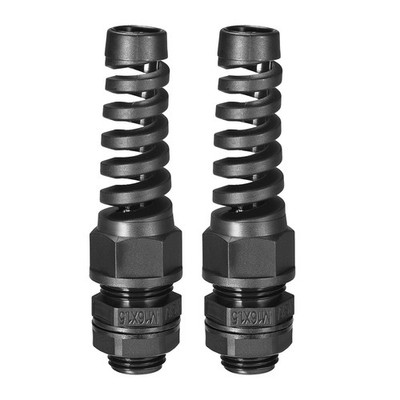 M16 Cable Gland Adjustable Locknut w Strain Relief for 6-10mm Dia Wire,2 Pcs