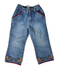 Baby Gap 2T Vintage Y2K Girls Stretch Embroidered Denim Jeans