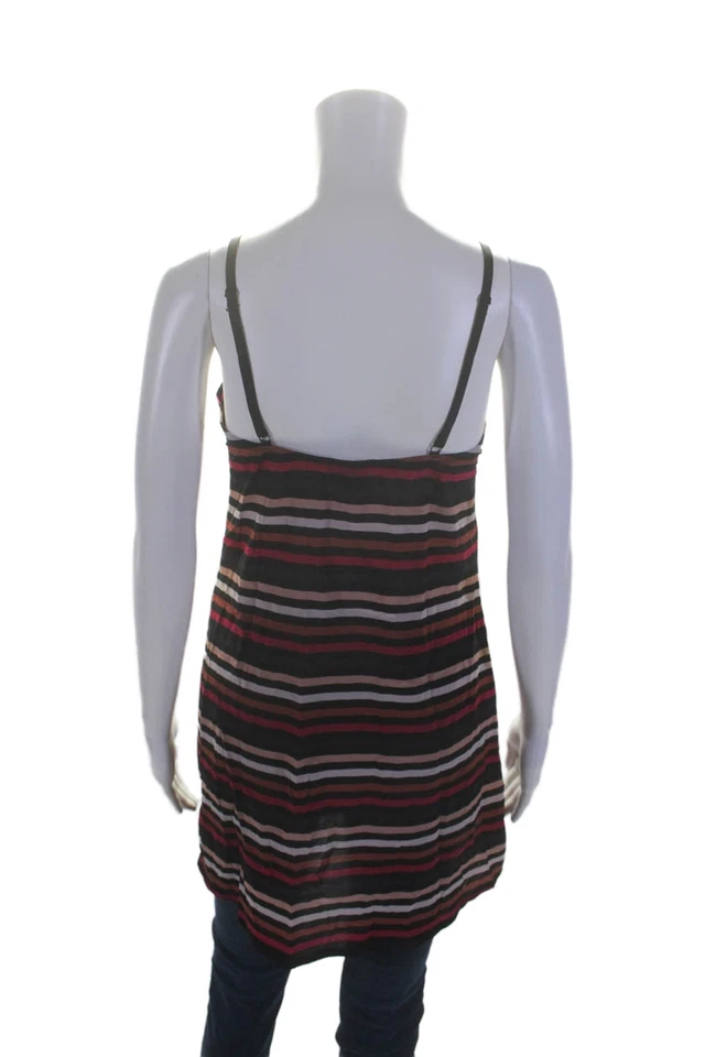 Vestido Sonia Rykiel para mujer H&M cuello en V rayas rosa talla M Foto 3 de 4