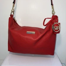 BCBG Paris Women's Red Crossbody Purse Bag/Pebble Faux Leather/NWOT