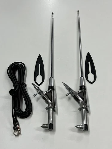 Full Size Rear Antennas, Pair LH RH - Fits Chevy 1959 Chevy Impala Belair Biscay