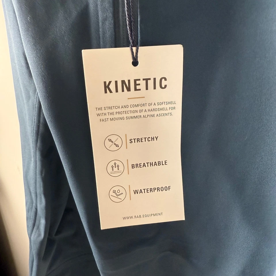 Chaqueta con Capucha RAB Kinetic 2.0 Impermeable Transpirable Para Hombre Azul Medio QWG-74 QW Foto 4 de 4