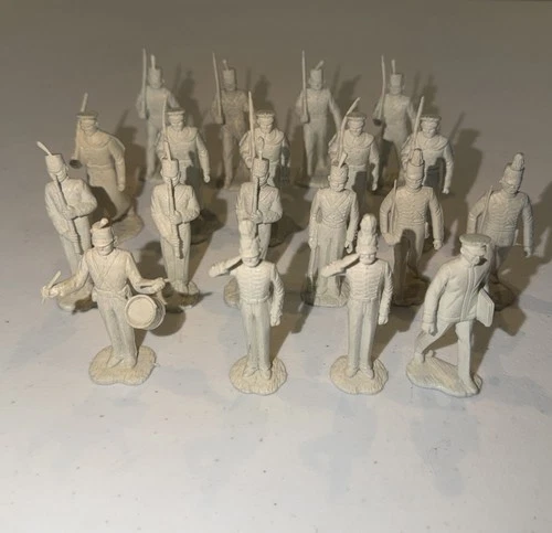 19pcs Marx Original West Point Cadet 54mm Unpainted Miniature Figure White
