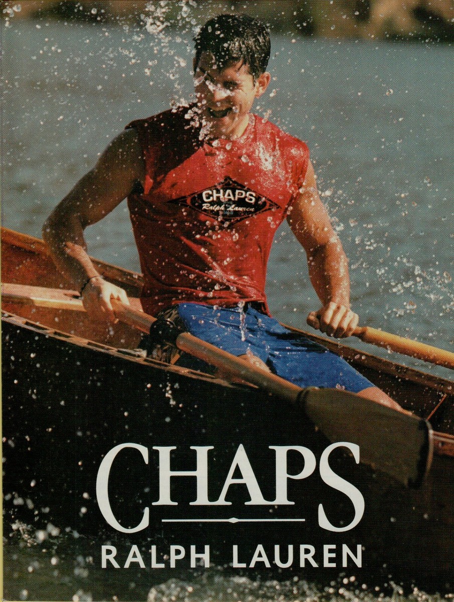 2001 Chaps Ralph Lauren Activewear Male Model Boat Paddle Wet