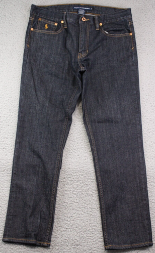 Ralph Lauren Sport Jeans Damen 8 Blau Mid Rise Straight Dark Wash Ankle 32x27