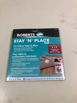 Roberts Stay N' Place 4 In. X 4 In. Rug Tabs (4-Pack Each) New