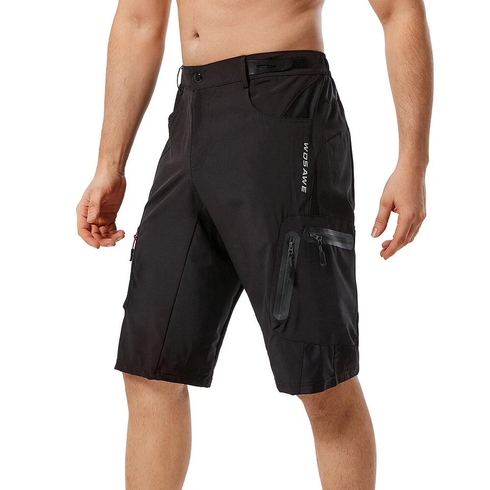 WOSAWE Men MTB Mountain Bike Baggy Cycling Shorts Loose Fit Short Pants Summer - Image 4 of 4