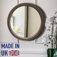 Farrow & Ball Salon Drab Round Interior Design Modern Wall Mirror 60cm x 60cm