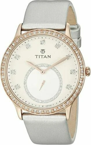 Titan Silver Silver Case Wristwatches