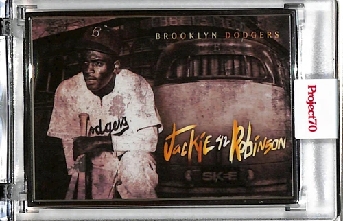 2021 TOPPS PROJECT 70 #850 JACKIE ROBINSON BY DJ SKEE P70 AP SILVER FRAME 07/51