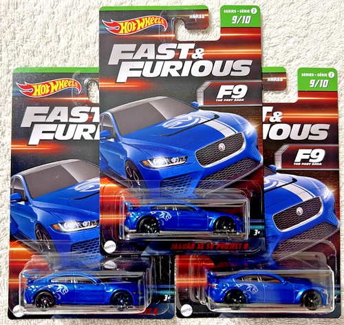 HOT WHEELS FAST & FURIOUS JAGUAR XE SV PROJECT B #9/10 LOT OF 3 SERIES 2 **NEW**