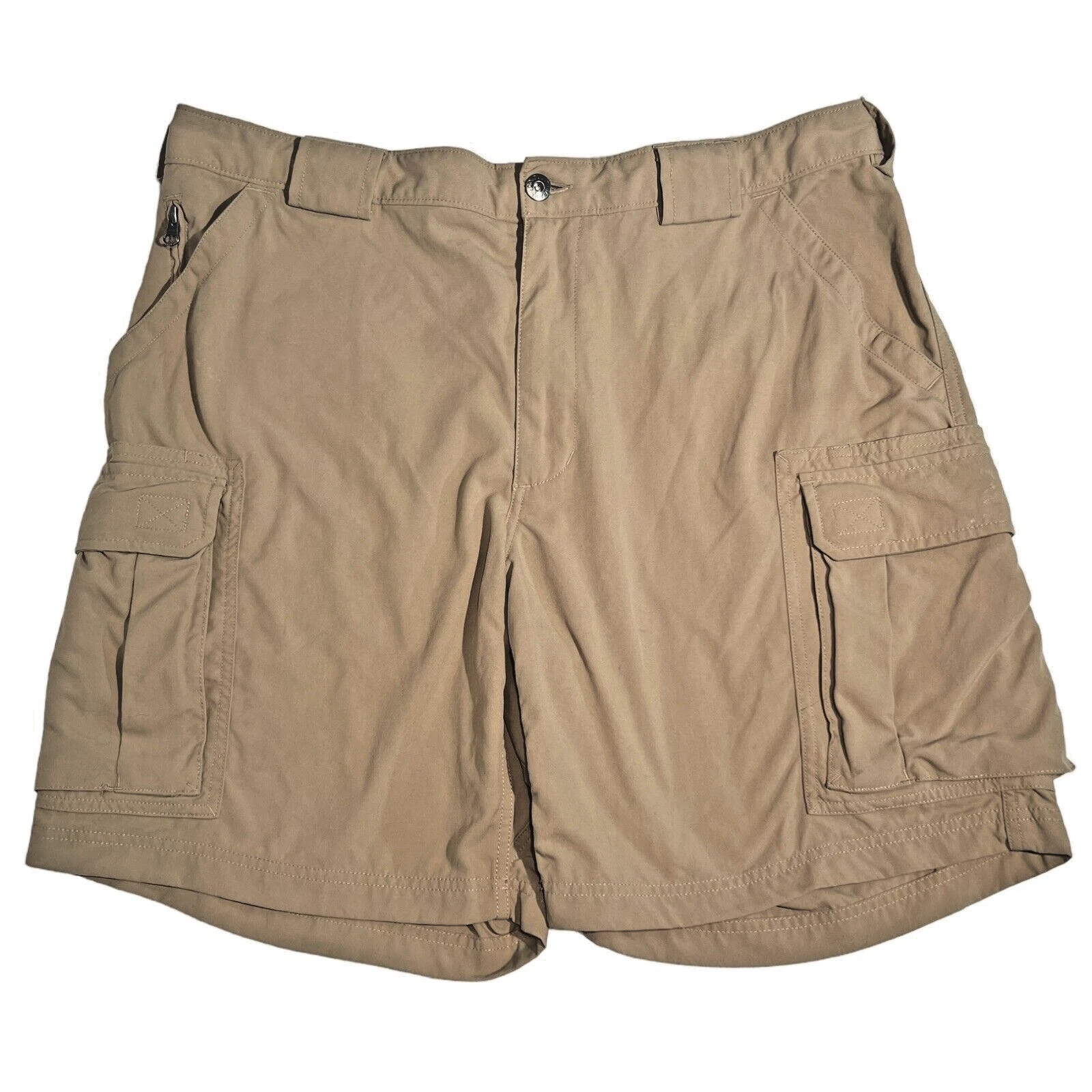 Duluth Trading Shorts Men’s Size XL Cargo Tan Hiking Fishing All Nylon Pockets