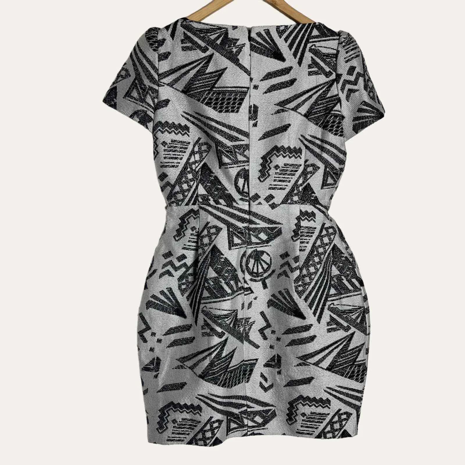 VERSACE Mini abito vintage Genny stampa geometrica jacquard guaina taglia 6