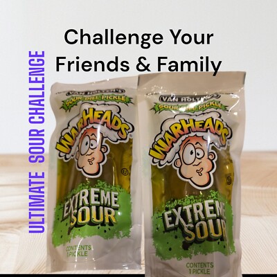 2 Pickles Van Holten's Warheads Sour Dill Pickle Extreme Sour Challenge 