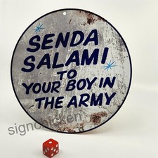 SENDA SALAMI - Divertido letrero vintage de aspecto retro, réplica, decoración del hogar, delicatessen, 8"