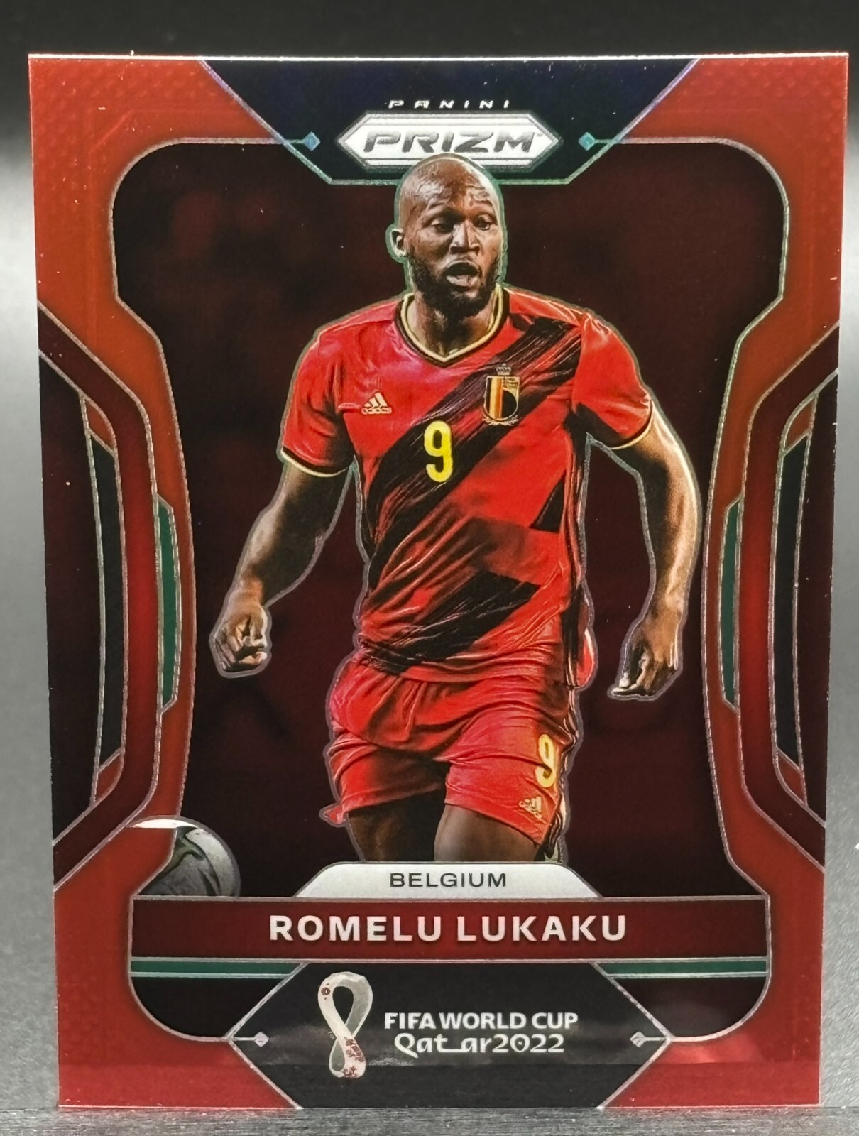 Romelu Lukaku 2022 Panini Prizm FIFA World Cup Red Prizm 124/399 Belgium