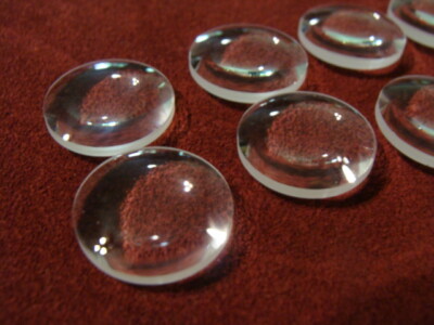 2 Optical Glass Objective Lens Convex both sides 3/4'' or 18mm diameter FL 1cm