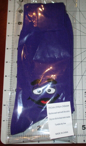 MCDONALDS GRIMACE purple SOCKS crew hamburger fries happy meal NEW osfm 20 L - Picture 2 of 2