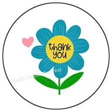 THANK YOU FLOWER ENVELOPE SEALS LABELS STICKERS PARTY FAVORS