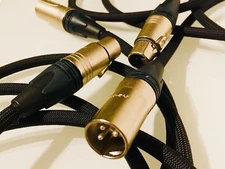 Audiophile XLR Balanced Interconnects Pair BlackGround Series Neutrik Black