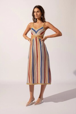 Suboo Womens Gold Mila Striped Metallic Cutout Party Dress Size XS | eBay  Australia