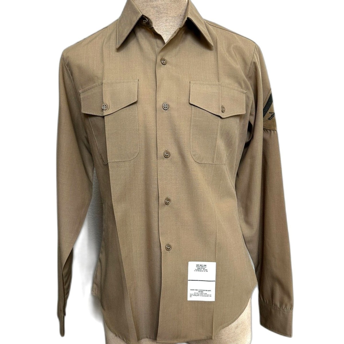 Khaki Marine Corps Service Khaki Dress Shirt - Men 16 x 36