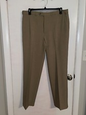 Chaps Men's Size 36 X 32 Total Comfort Tan Dress Pants Flat Front