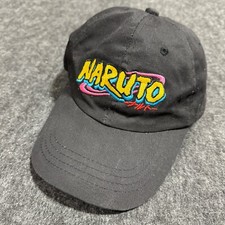 Naruto Anime neon embroider logo black strapbac hat cap 100 cotton
