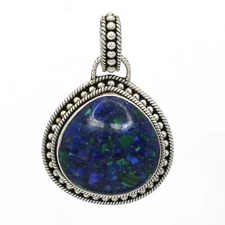 Doug Paulus dp India Large Handcrafted Sterling Silver Azurmalachite Pendant