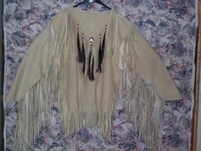 Plains Style War Shirt with Tassels Native American Beads Suede Fringe War Shirt