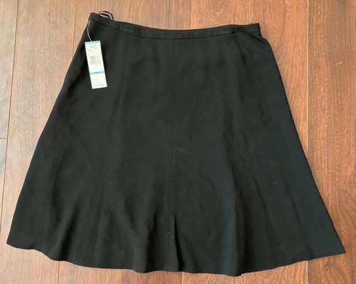 NWT $99 Jones New York Skirt Size 16 Flared Black Side Zip Lined Flutter Vtg - Picture 4 of 5