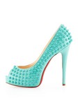 100% AUTH NEW WOMEN LOUBOUTIN VENDOME SPIKES 120 AQUAMARINE PUMPS/HEEL US 7.5 — photo 2