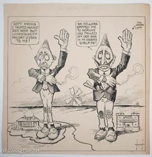 Beautiful Antique WWI Illustration Editorial Ink Drawing by Norman Ritchie 4/7