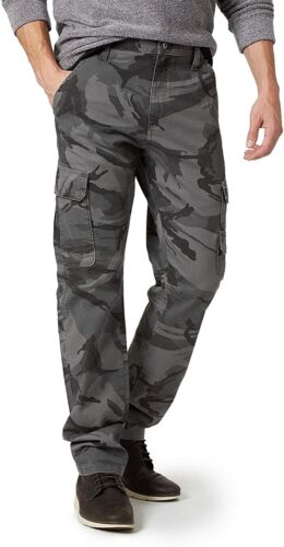 Wrangler Anthracite Camo Regular Taper Cargo Pants | eBay