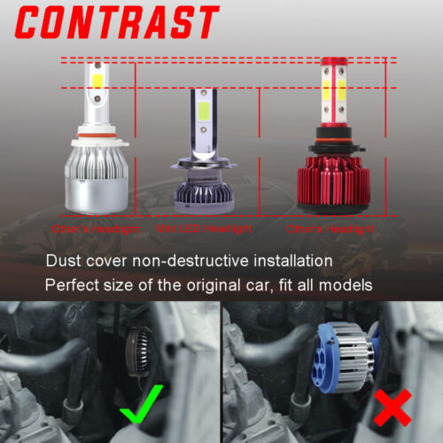 Ice Blue 8000K H7 Mini LED Headlight Bulbs 26000lm Conversion Kit High Low Beam - Picture 8 of 12