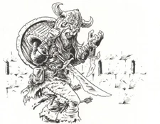 Warrior in Arrow Trap-Fantasy Illustration-Dnd-OOAK Ink Drawing-Original Art